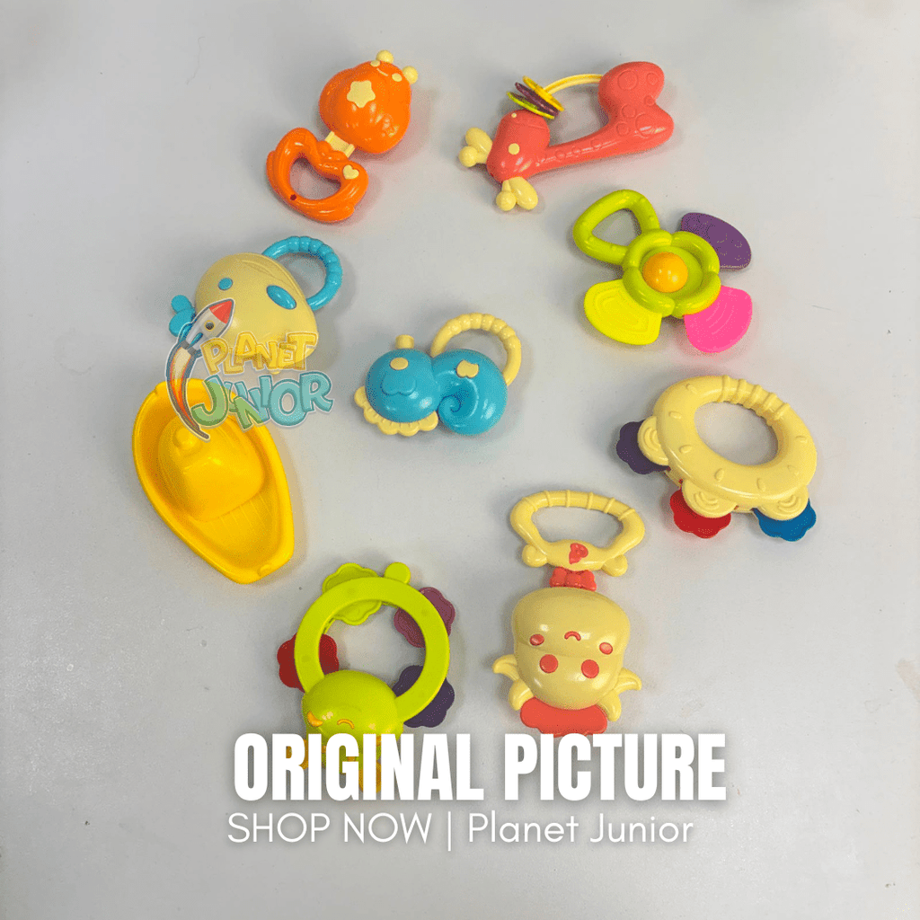 Baby Bottle Rattle & Teether Toy Set with Colorful Animal Designs