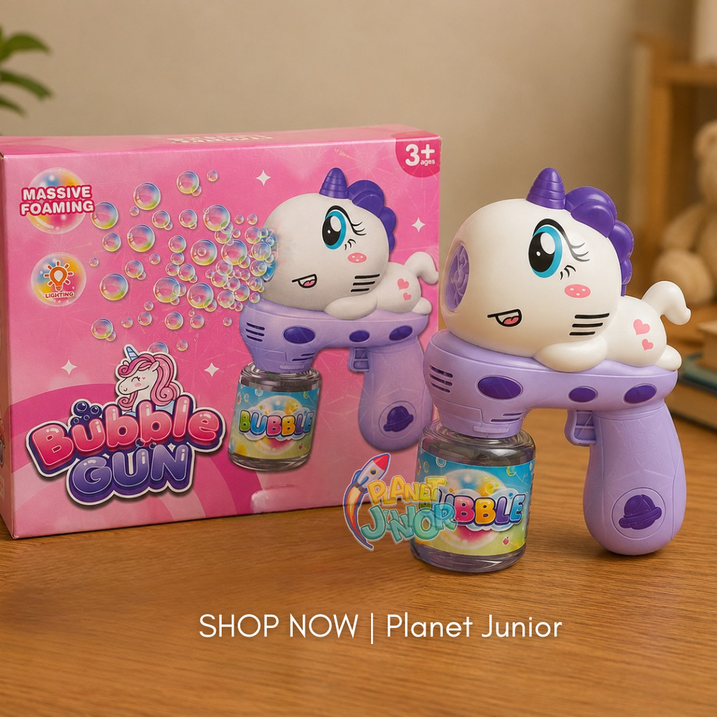 Unicorn Bubble Gun with Massive Foaming & Lighting Effect for Kids