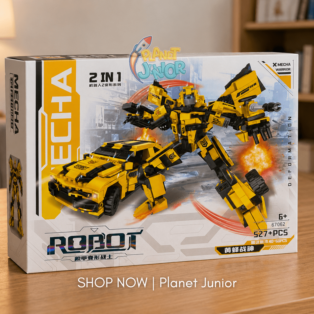 2-in-1 Robot & Car Transforming Building Block Set – 527+ Pieces