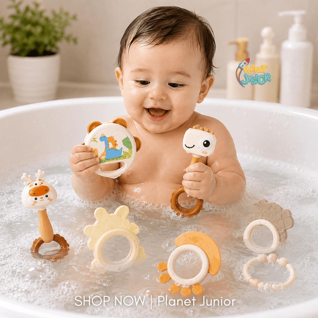 Baby Rattle & Teether Toy Set with Cute Animal Designs