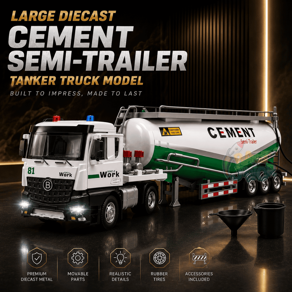 17 inch Diecast Cement Tanker Truck with Real Water Soray Function