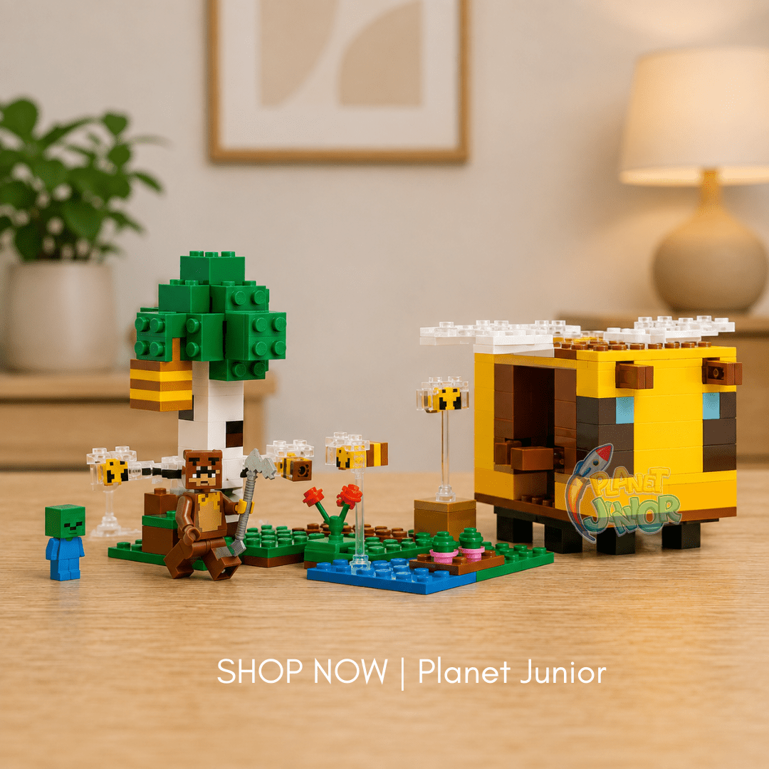 254 PCS Block-Style Bee Farm Building Set with Character Figures for Kids