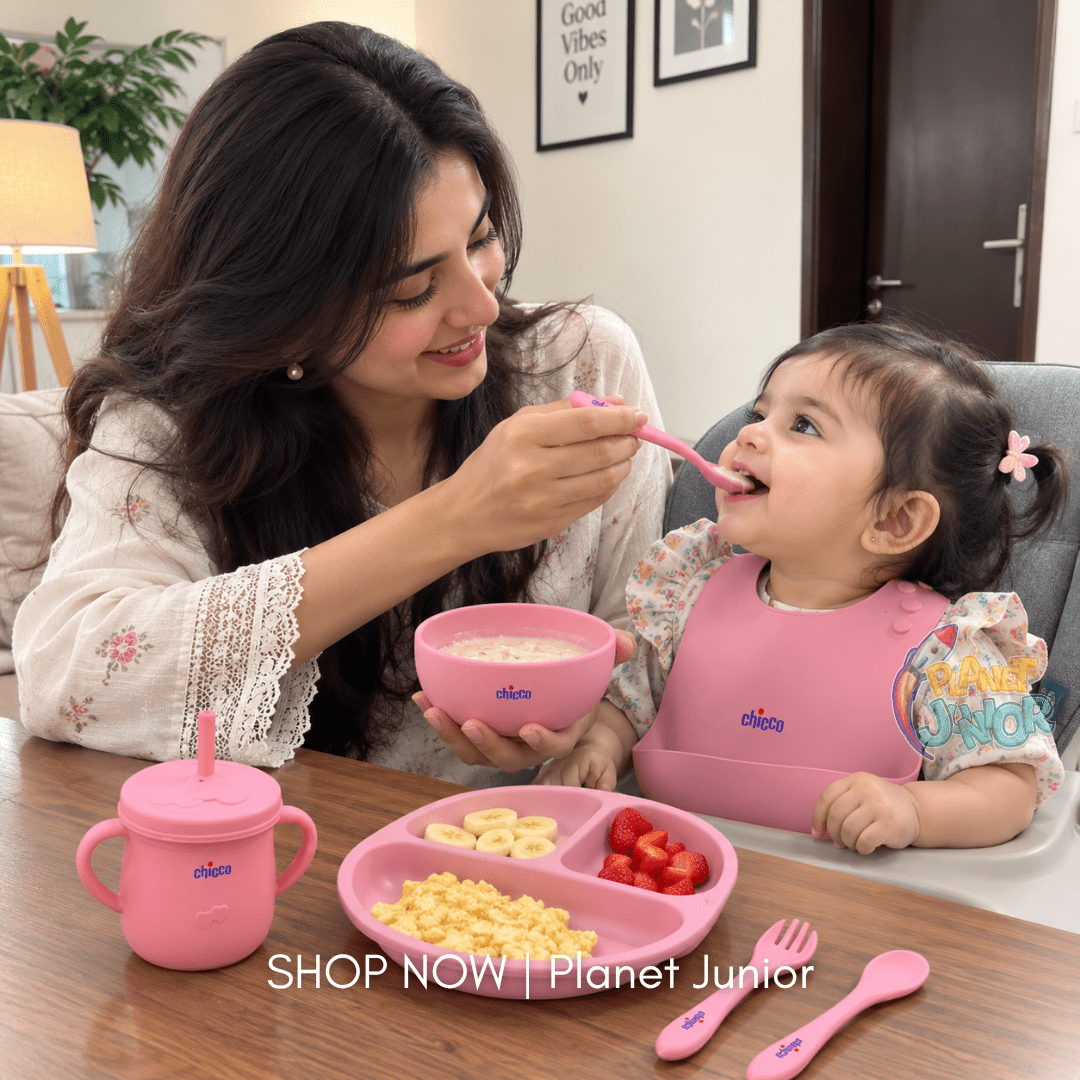 Chicco Premium Silicone Baby Feeding Tableware Set with Bib, Plate, Bowl & Cup