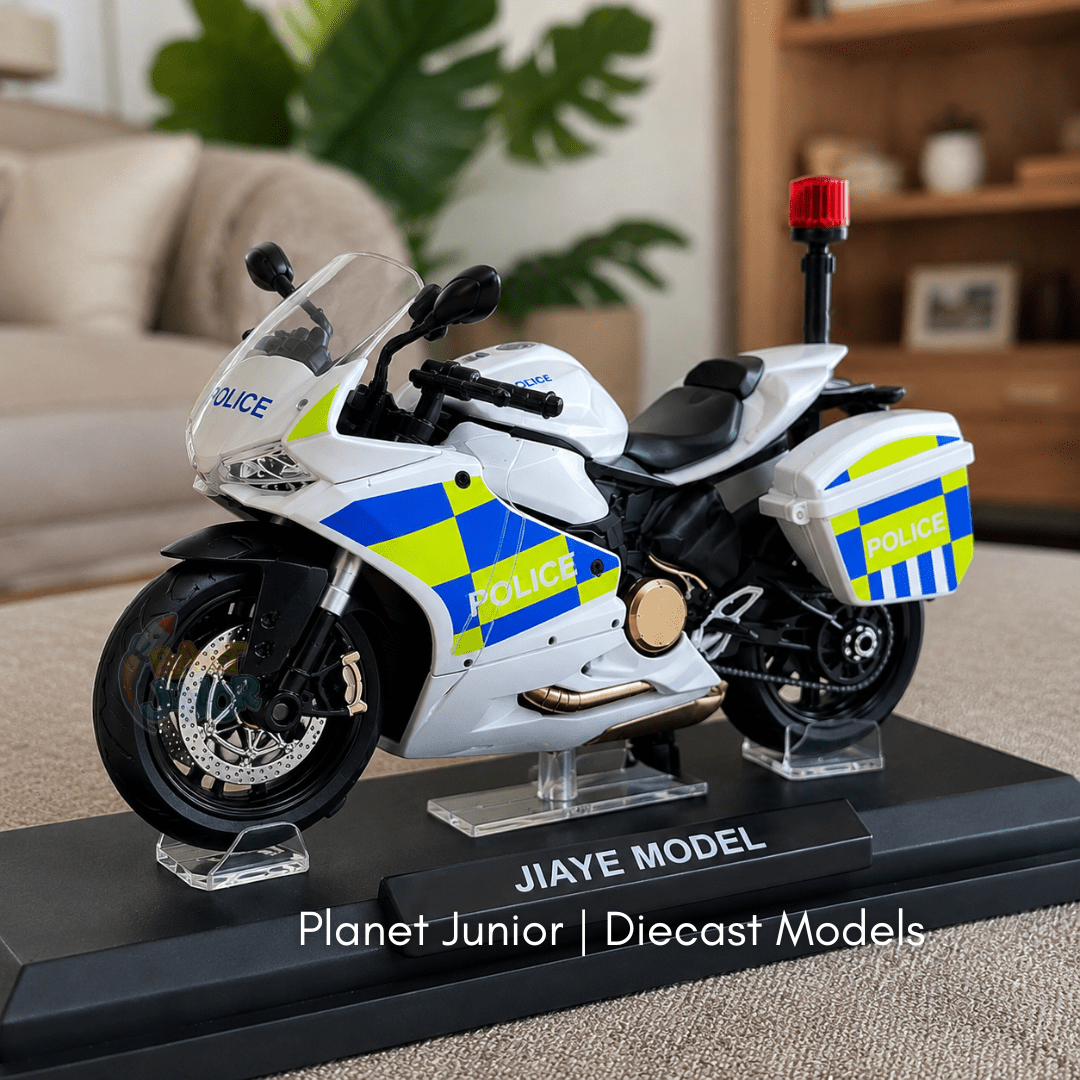 1:12 Scale Police Patrol Die-Cast Motorcycle Model