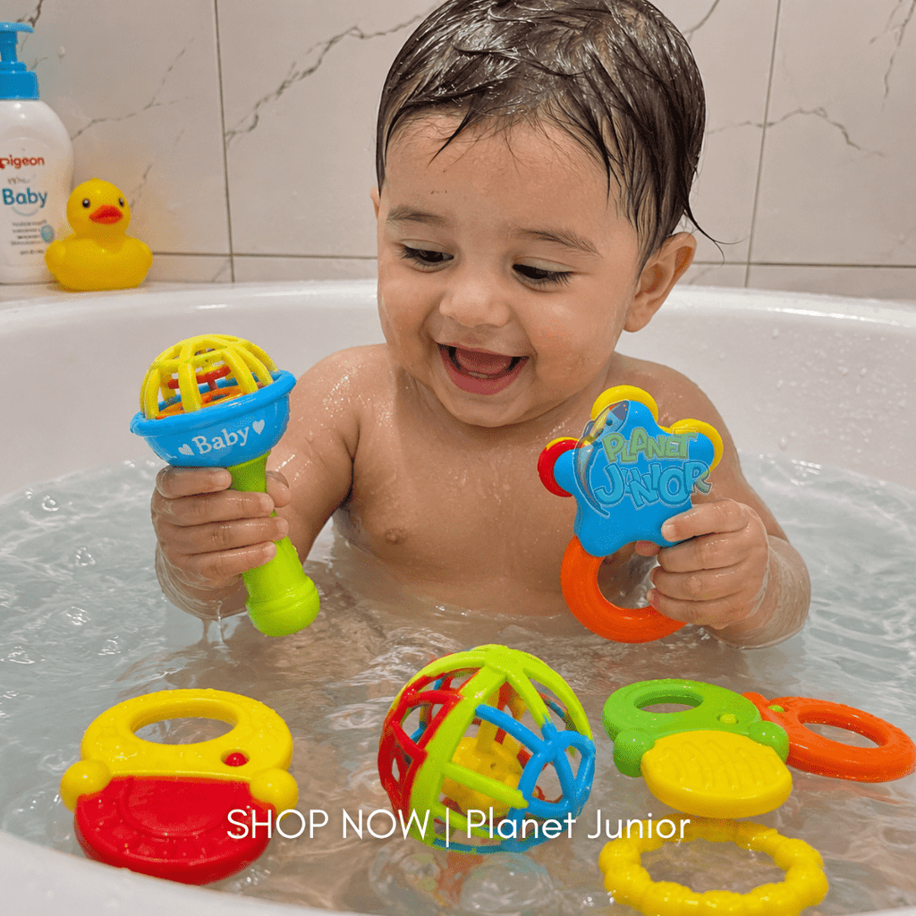 7-Piece Baby Rattle & Teether Set with Soft Textured Designs