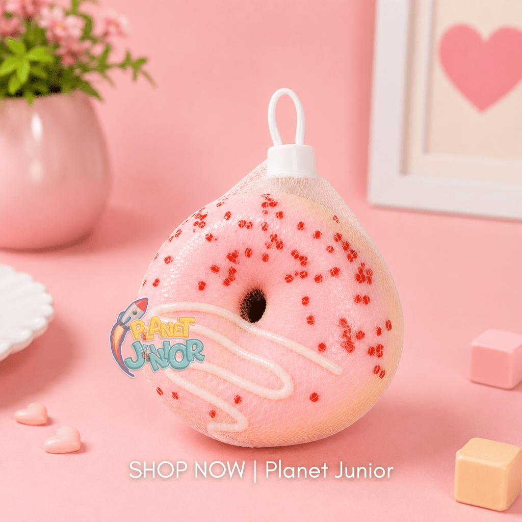 Soft & Squishy Pink Frosted Donut Squeeze Sensory Toy for Kids