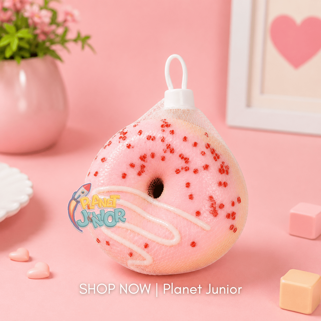 Soft & Squishy Pink Frosted Donut Squeeze Sensory Toy for Kids