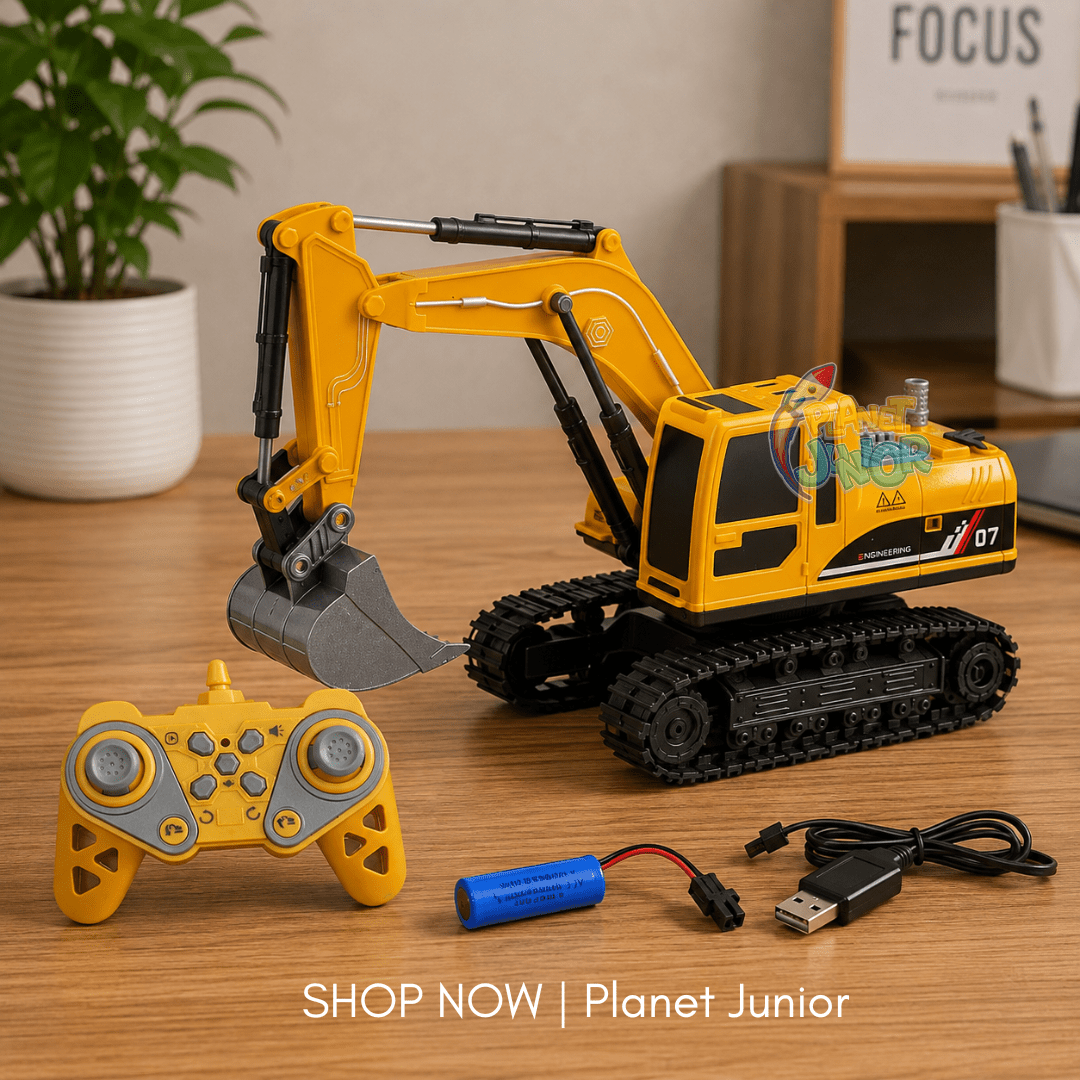 RC Excavator Construction Truck with Remote Control & Movable Digging Arm