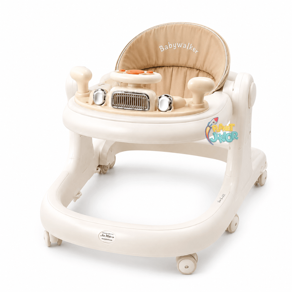 Modern Baby Learning Walker with Activity Tray & Padded Seat