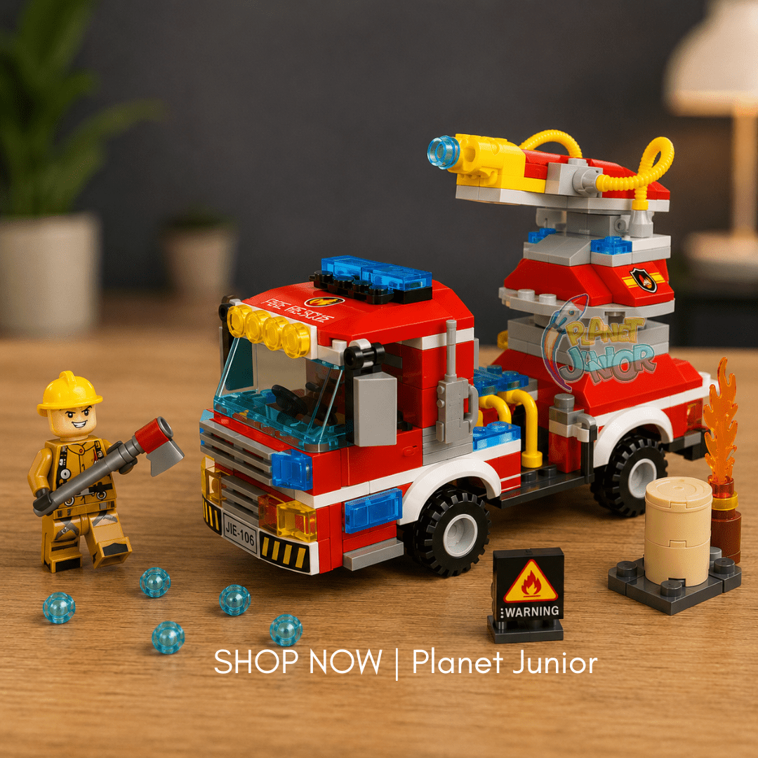 230 PCS Fire Truck Legos Set with Water Cannon & Firefighter Figure