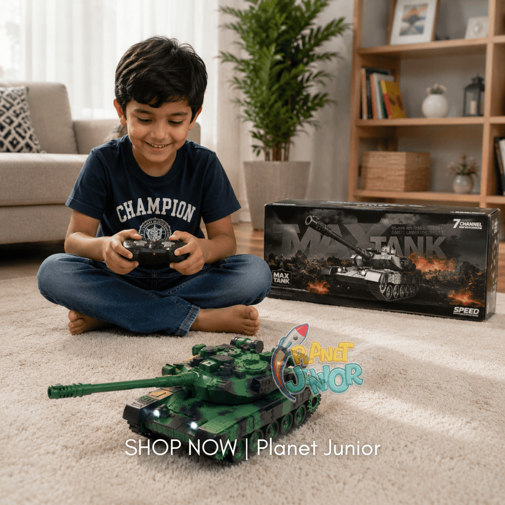 1:18 Scale 7-Channel Remote Control Battle Tank with Light & Sound