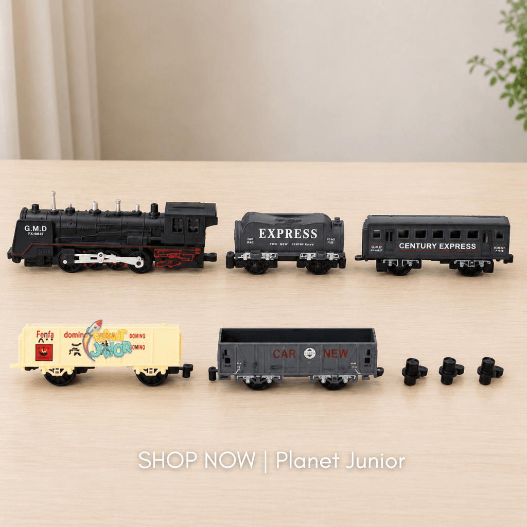 Rail King Classical Steam Train Set with Light, Sound & Track