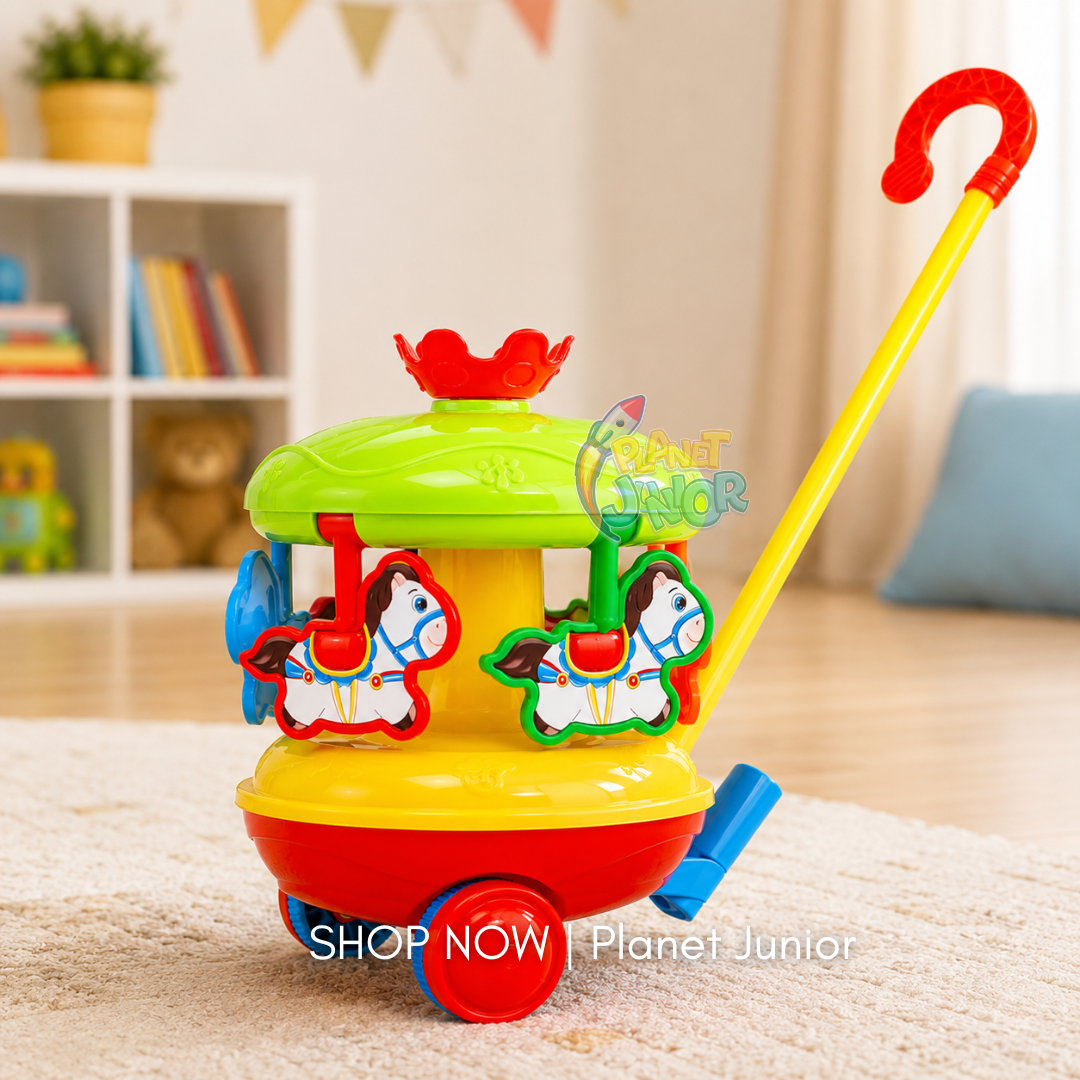 Push Along Musical Spinning Carousel Toy