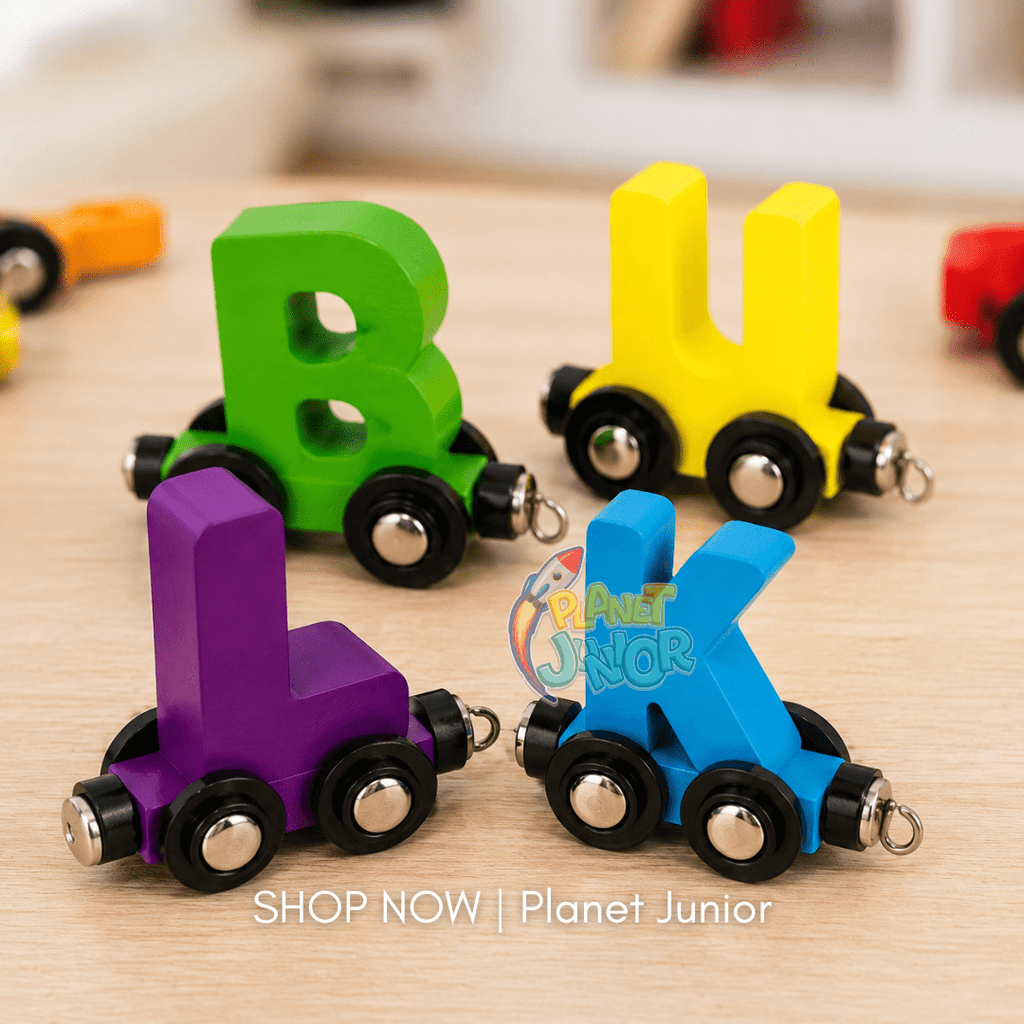 Wooden Magnetic Alphabet Train Set – A–Z Learning & Connecting Toy