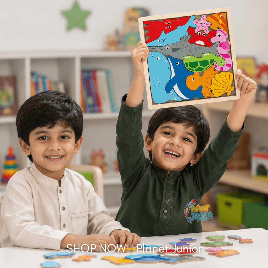 Wooden Animals Learning Puzzle Board