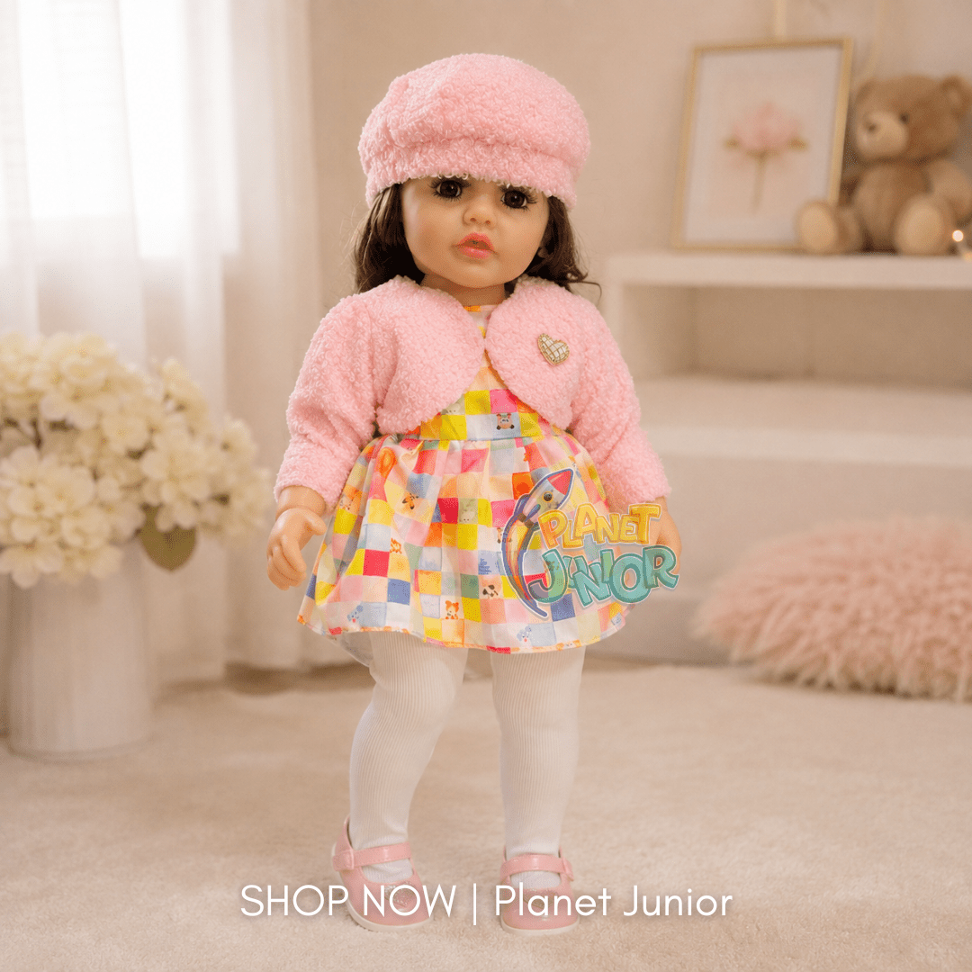 Cute Fashion Baby Doll with Pink Winter Outfit – Pretend Play Doll for Kids