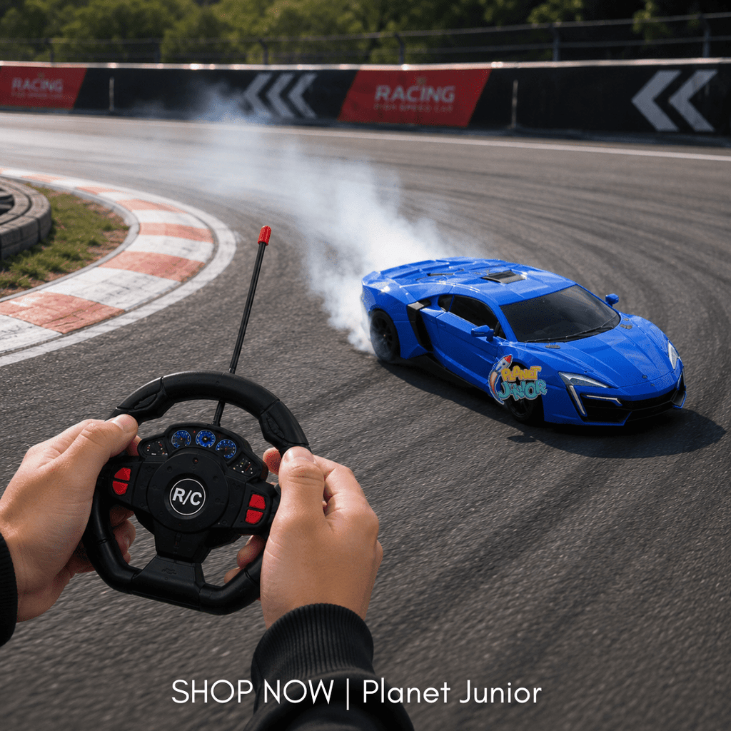 RC Sports Car with Steering Wheel & Pedal Control Set