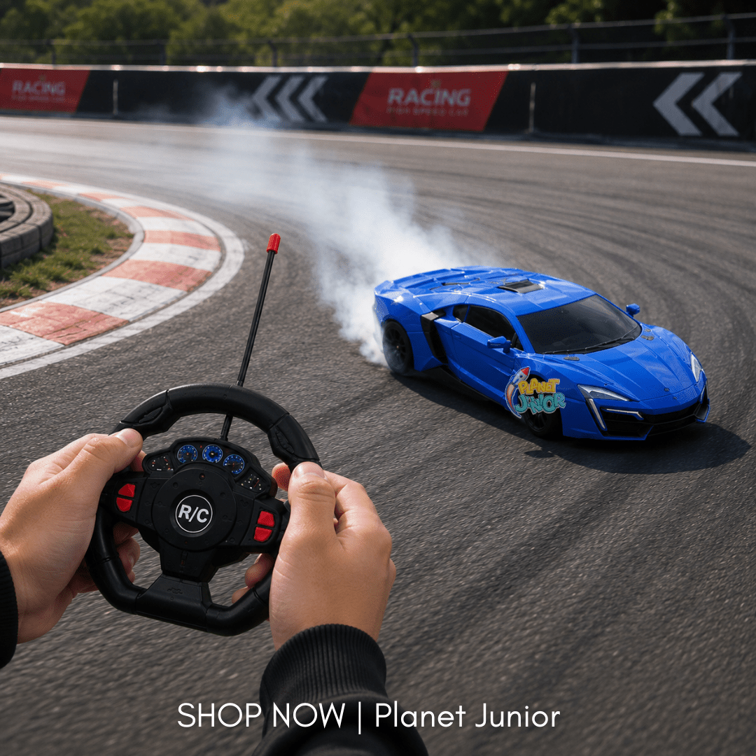 RC Sports Car with Steering Wheel & Pedal Control Set