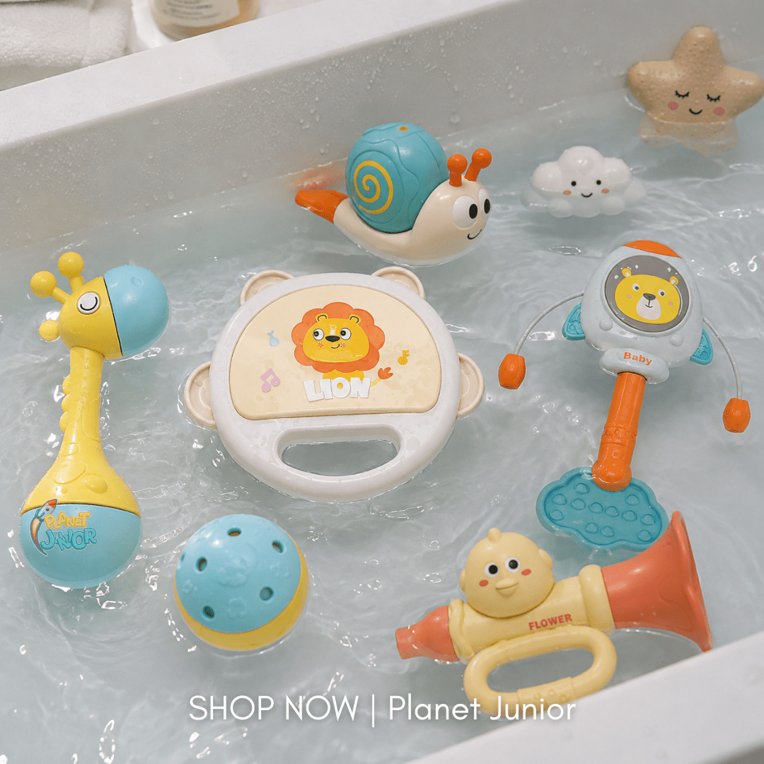 5-Piece Cartoon Musical Baby Rattle & Teething Gift Box