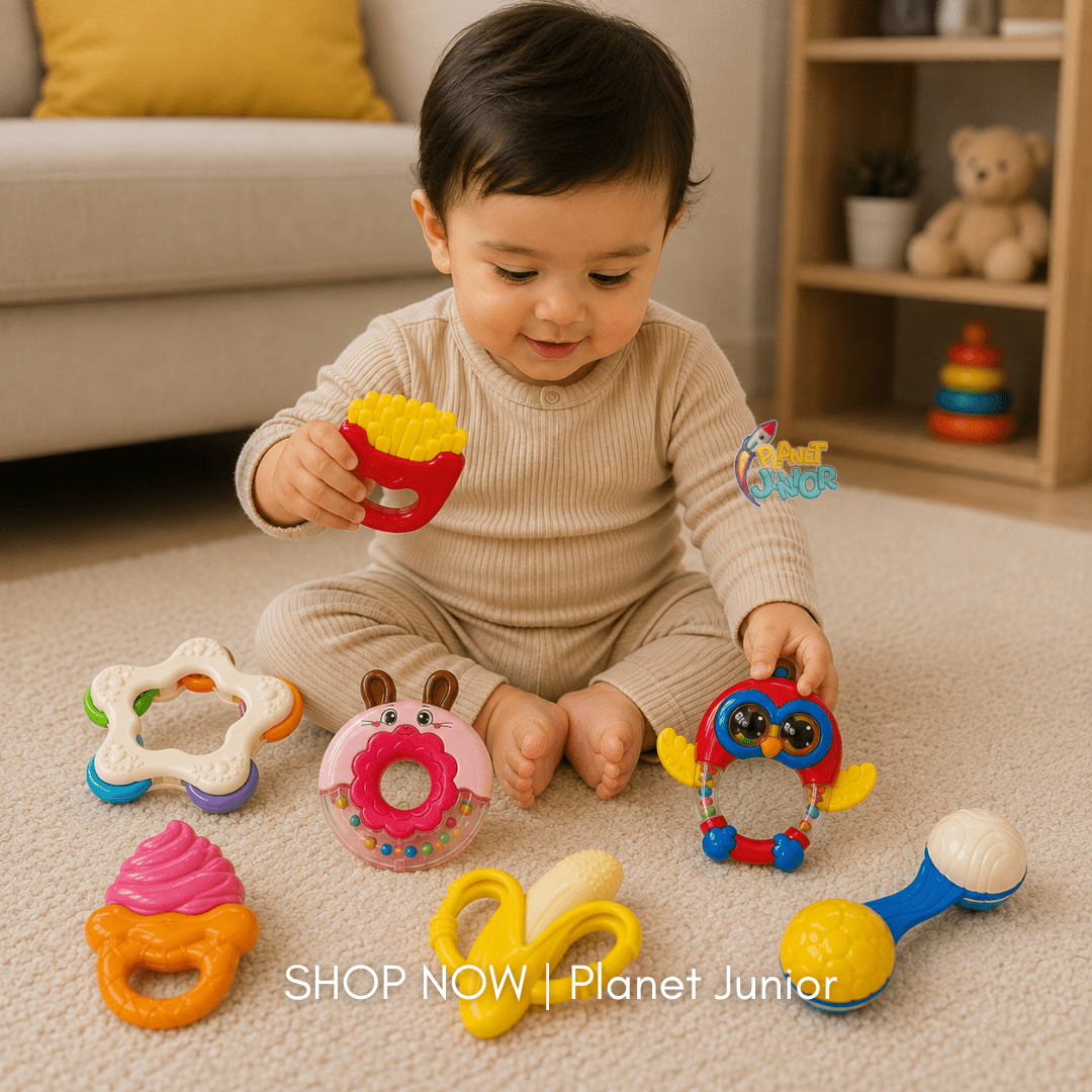 7-Piece Baby Rattle & Teether Educational Toy Set