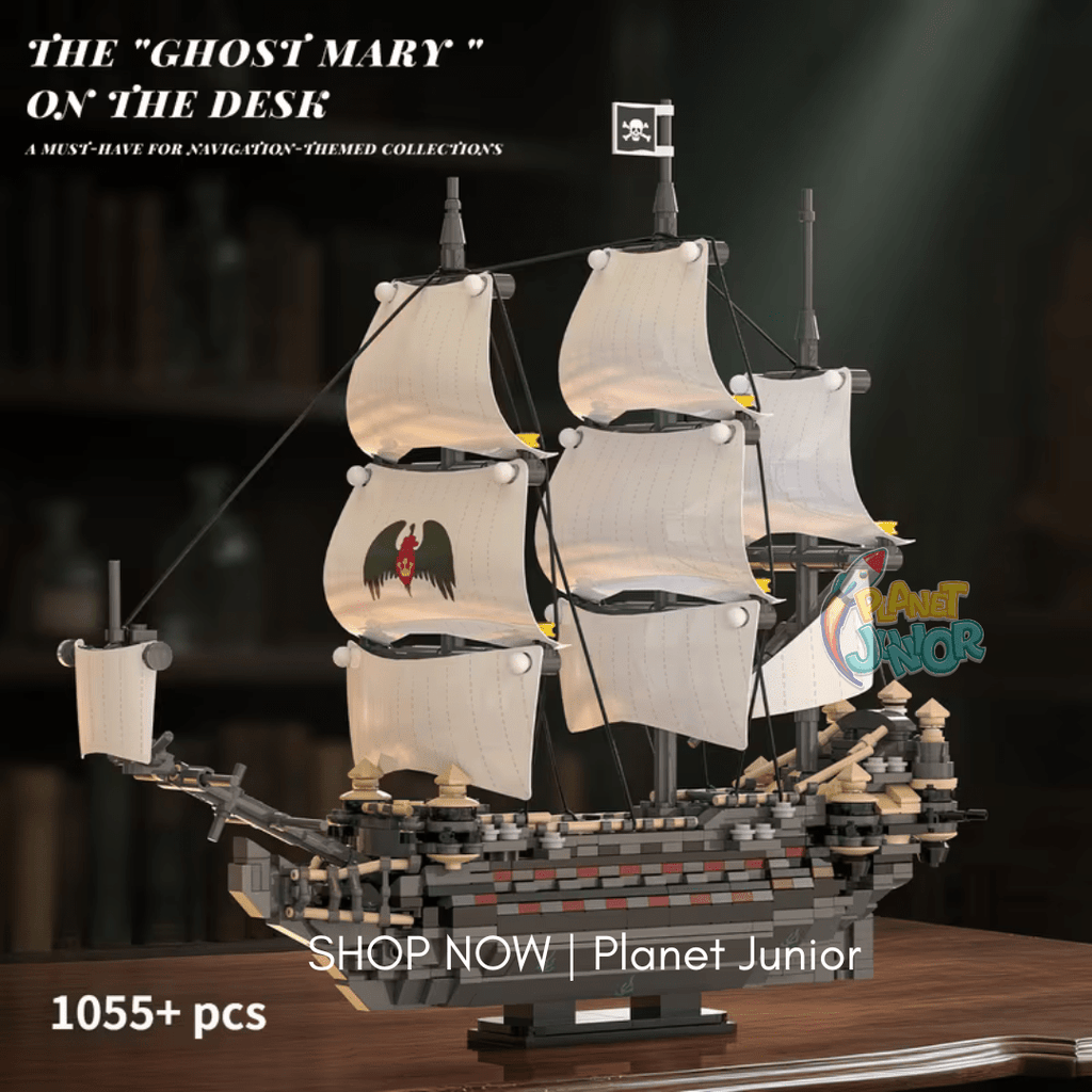 1055 PCS Ghost Pirate Ship Legos Set with Detailed Sails