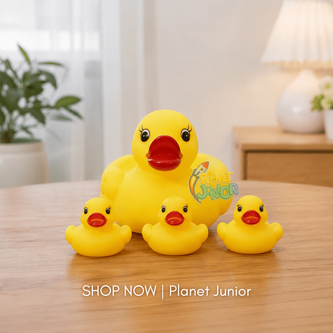 Cute Duck Family Bath Toy Set with Mother Duck & Baby Ducklings