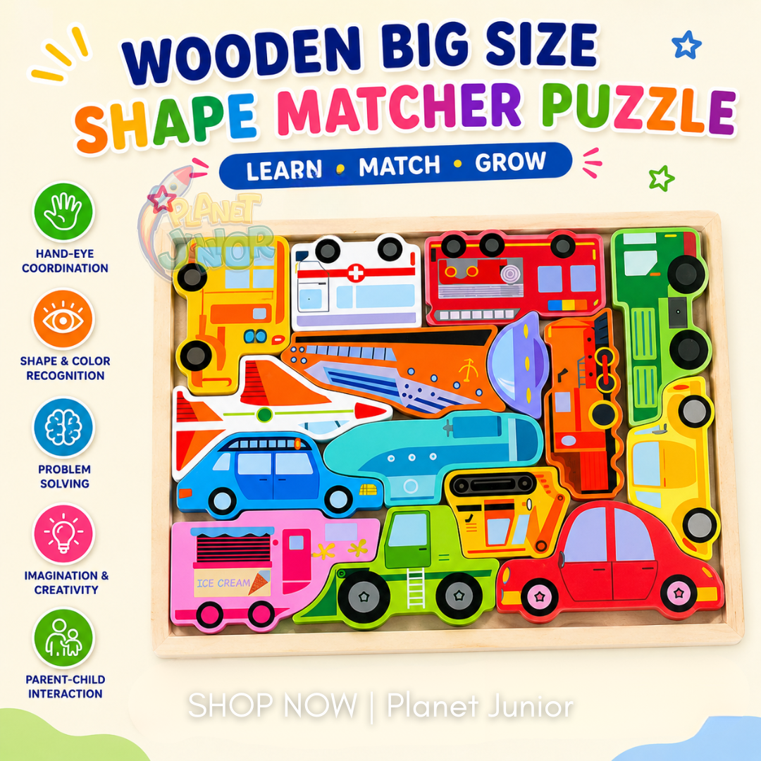 Wooden Big Size Shape Matcher Puzzle for Kids