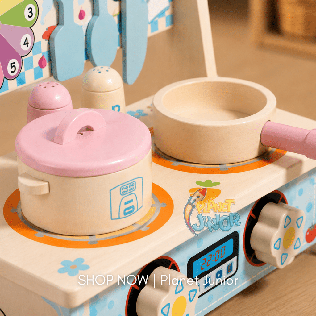 Wooden Little Chef Pretend Kitchen Cooking Set for Kids