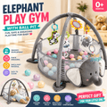 Elephant Baby Activity Play Gym & Ball Pit with Hanging Toys