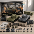 1:64 Mini RC Battle Tank Set with Battlefield Playset