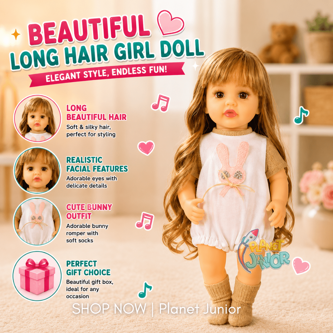 Beautiful Long Hair Girl Doll with Bunny Outfit & Decorative Gift Box