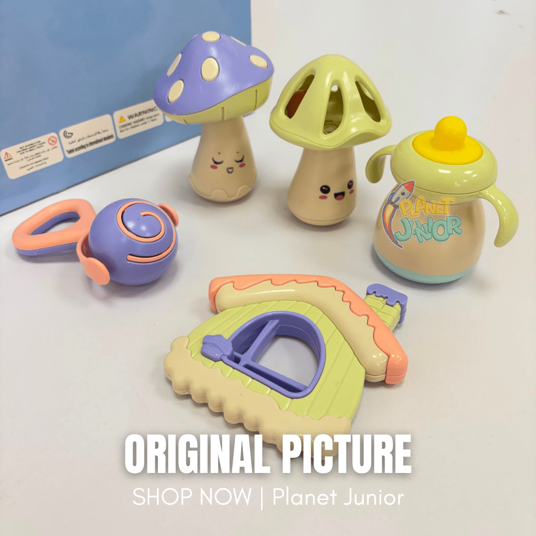 Adorable Baby Rattle & Teether Set with Assorted Sensory Shapes