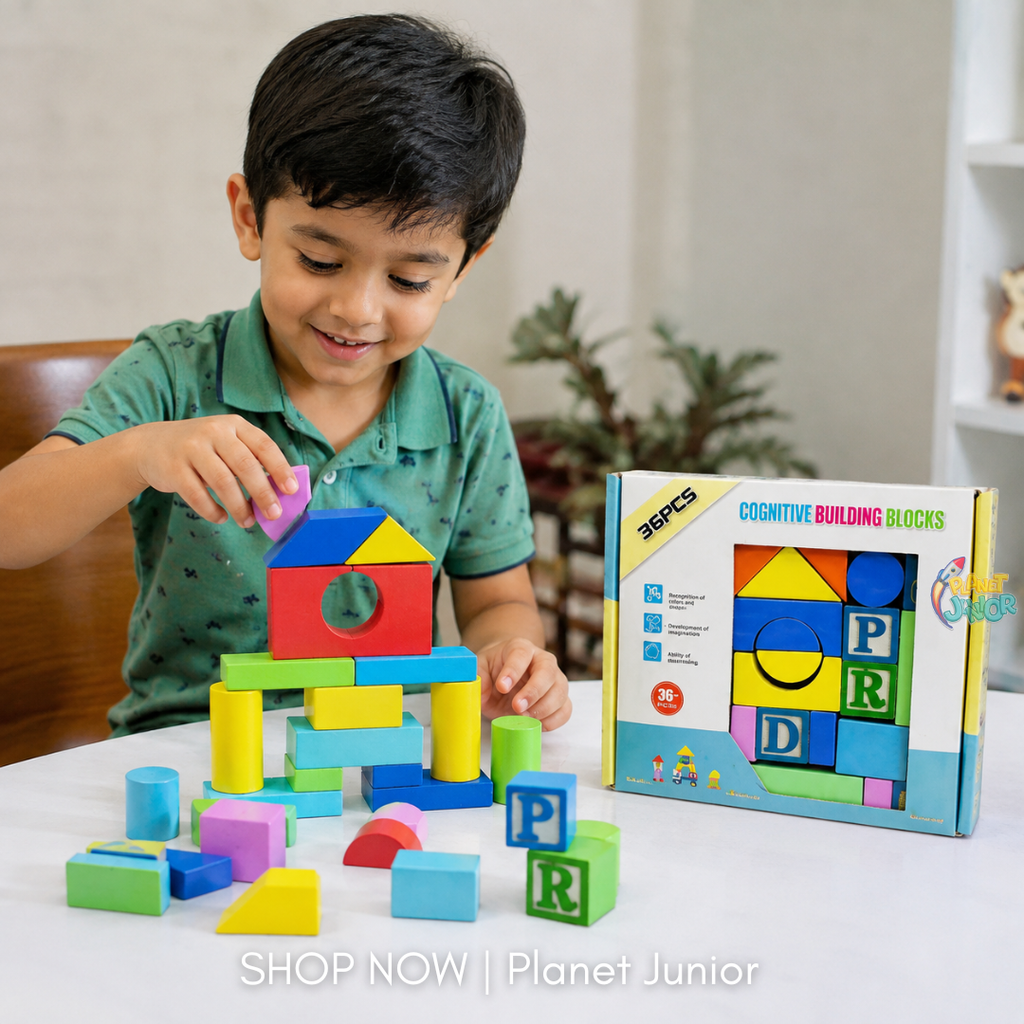 36-Piece Wooden Cognitive Building Blocks Set for Kids