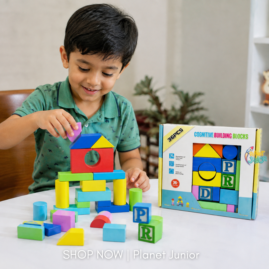 36-Piece Wooden Cognitive Building Blocks Set for Kids