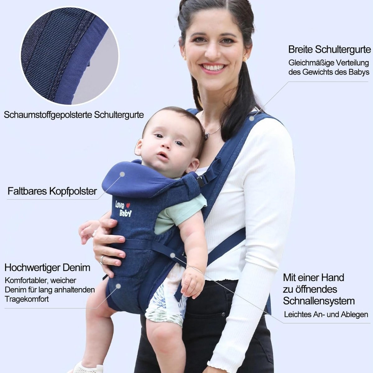 3-in-1 Baby Carrier – Safe, Comfortable & Easy to Wear
