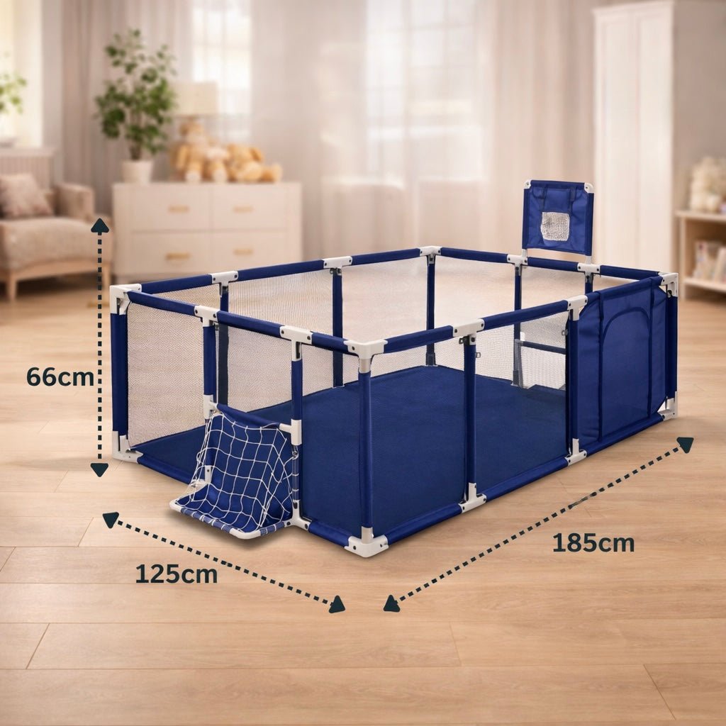 3-in-1 Kids Ball Pit Playpen Arena – Basketball Hoop & Football Goal Set 🏀⚽🎪