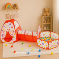 3-in-1 Pop-Up Tunnel Tent Set – Playhouse, Crawl Tunnel & Ball Pit 🎪🌈✨