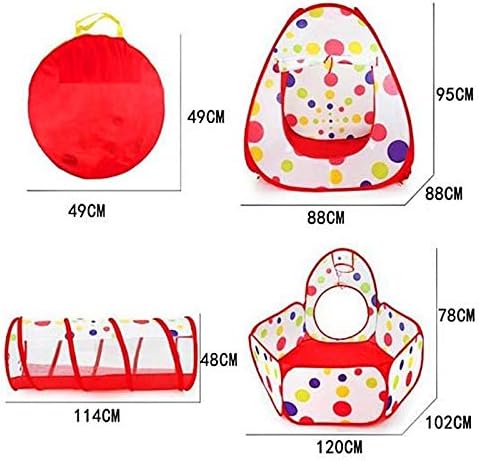 3-in-1 Pop-Up Tunnel Tent Set – Playhouse, Crawl Tunnel & Ball Pit 🎪🌈✨