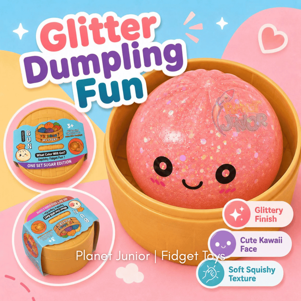 Mini Glitter Dumpling Squishy with Imported Maltos – Mystery Blind Bun