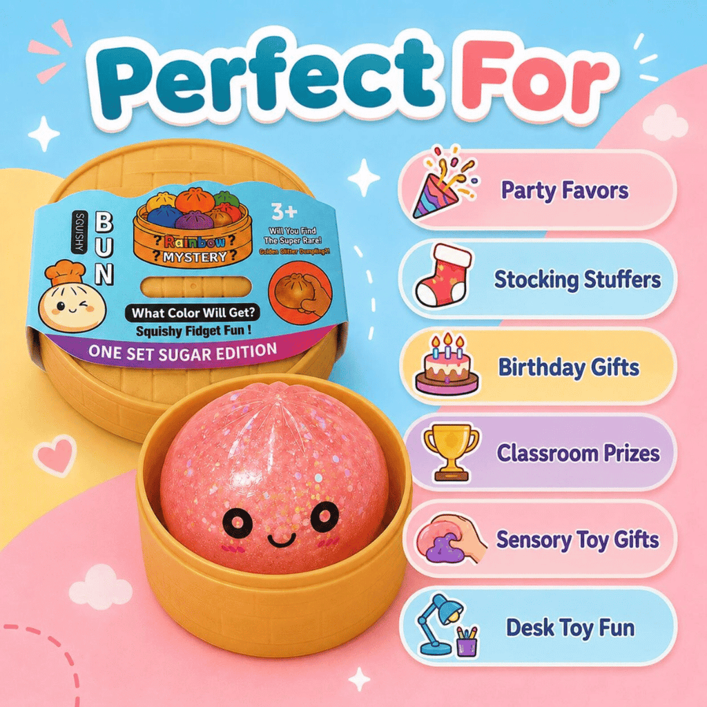 Mini Glitter Dumpling Squishy with Imported Maltos – Mystery Blind Bun