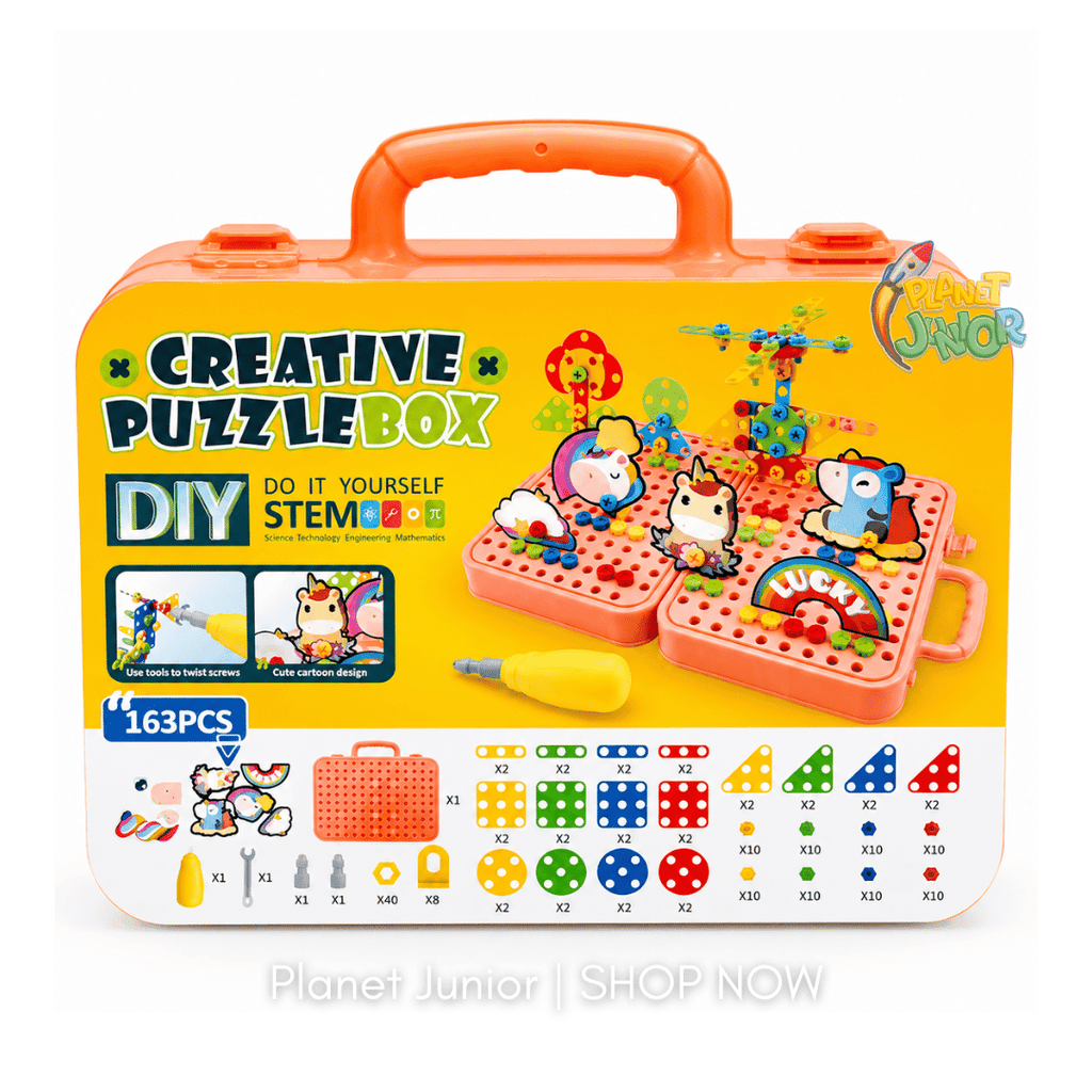 DIY Unicorn Creative Puzzle Box – STEM Building & Construction Set | 163 Pcs