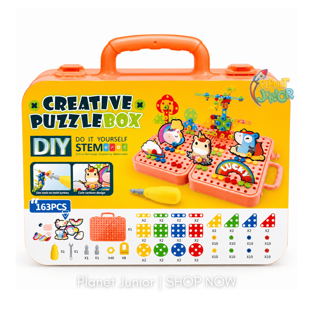 DIY Unicorn Creative Puzzle Box – STEM Building & Construction Set | 163 Pcs