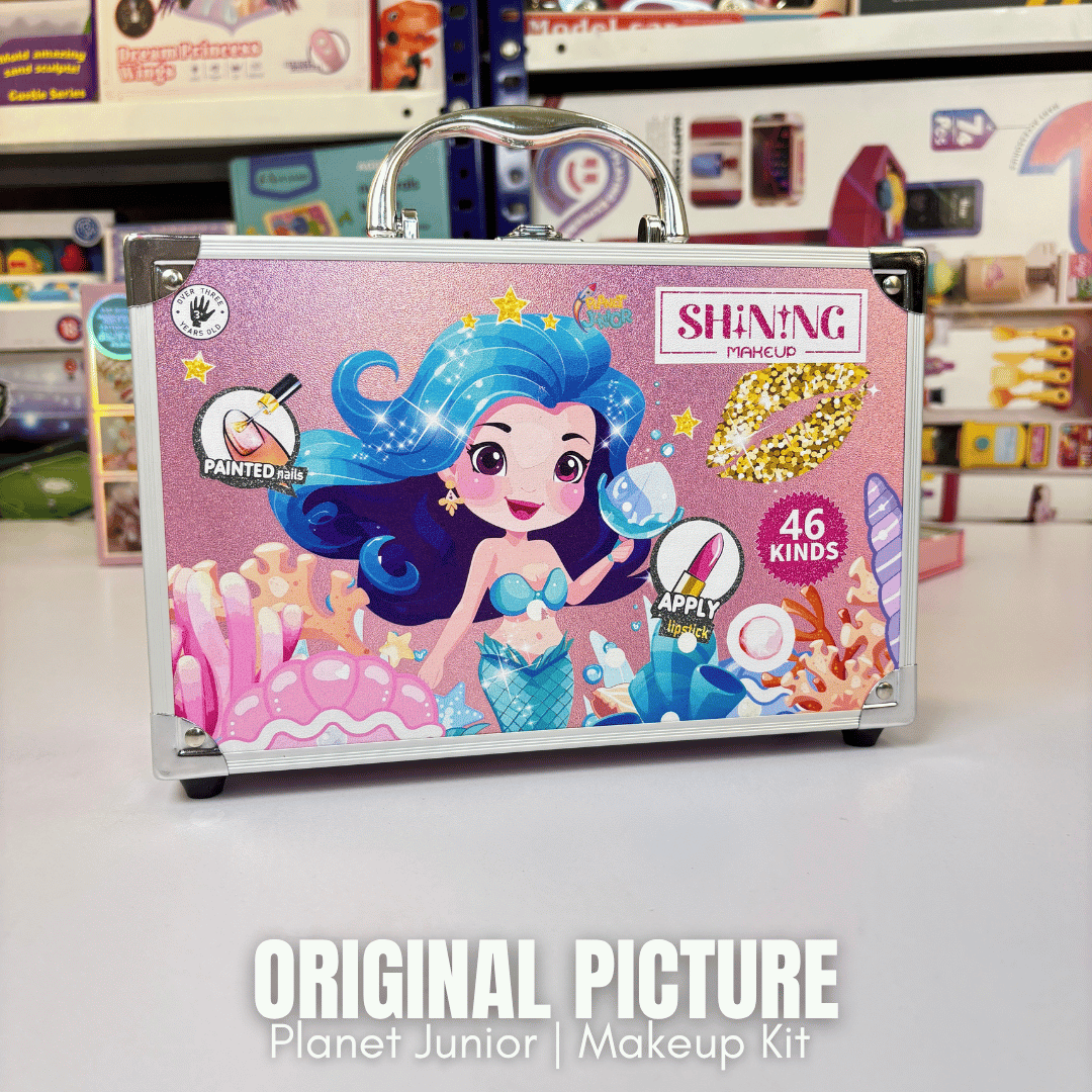 46-Piece Kids Makeup Kit in Aluminum Carry Case – Washable Pretend Play Beauty Set 💄✨