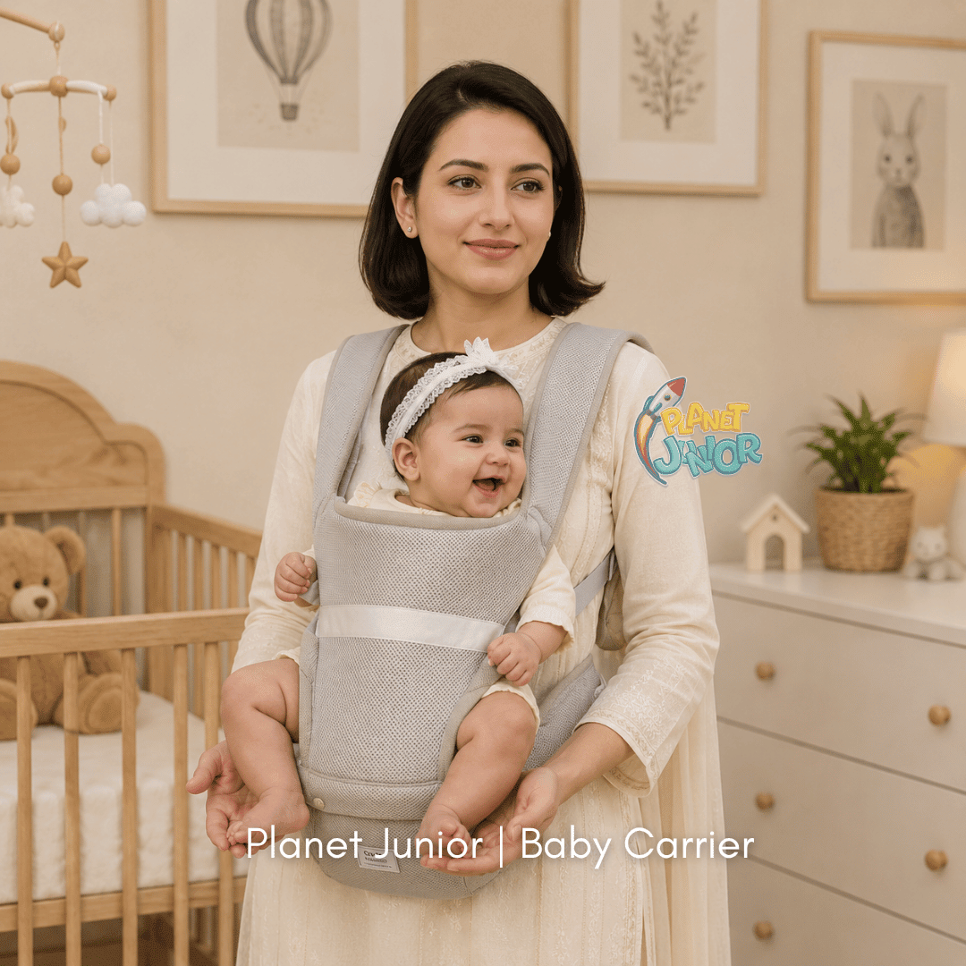 3-in-1 Baby Carrier & Hip Seat – Breathable Mesh, Ergonomic Waist Support & Adjustable Straps