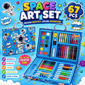 67 Piece Wooden Art Coloring Kit for Kids – Space Theme Art Set