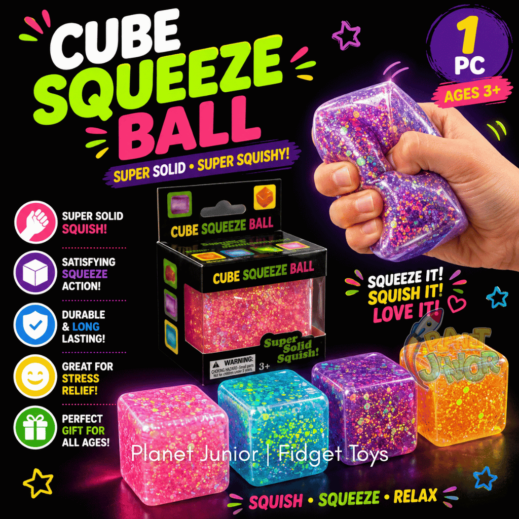 Super Squish Glitter Squeeze Cube | 1 Pc