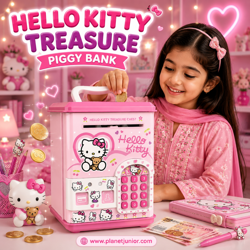 Cute Safe Box Piggy Bank with Password Lock, Electronic Keypad & Coin Saving Storage for Kids