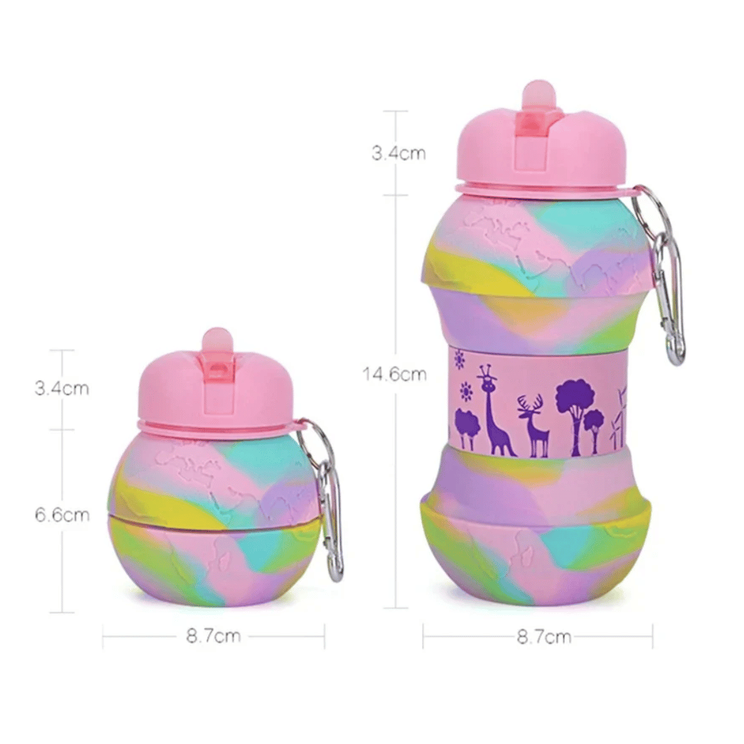Collapsible Silicone Water Bottle for Kids – Foldable Leakproof Travel Bottle | 500–600ml