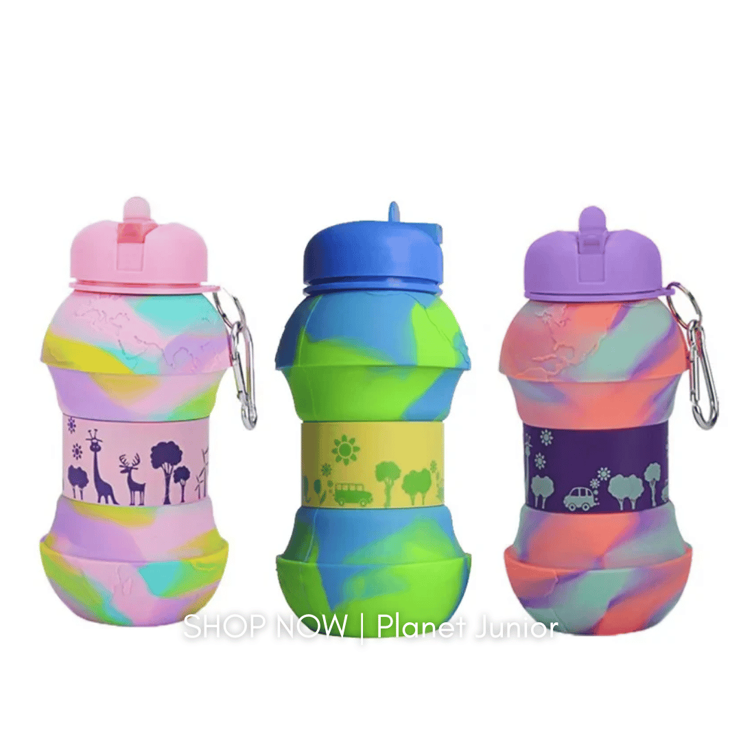 Collapsible Silicone Water Bottle for Kids – Foldable Leakproof Travel Bottle | 500–600ml