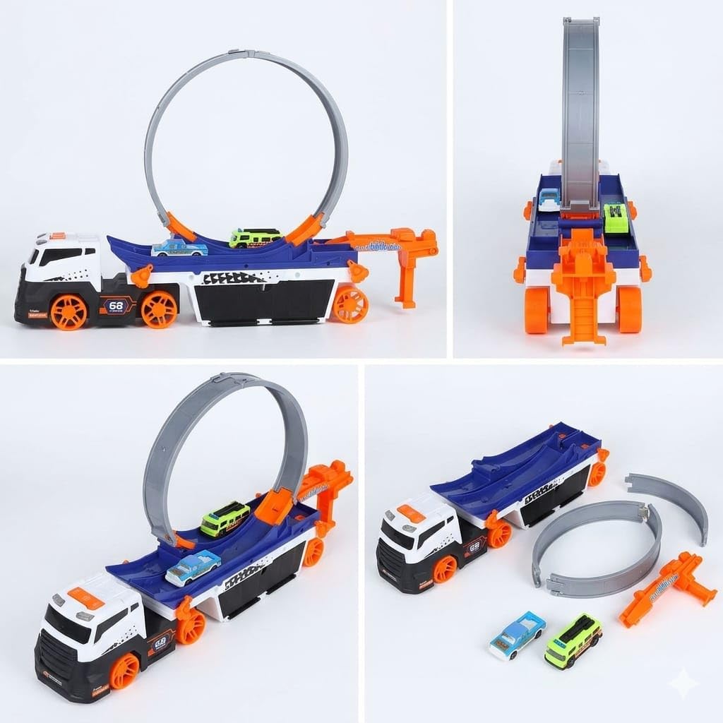 360° Stunt Carrier Truck – Loop Racing Track with Launcher